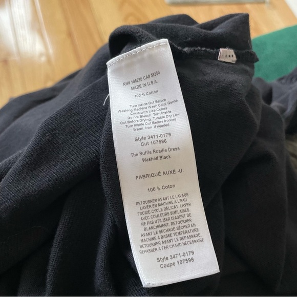 Current Elliott Ruffle Short Sleeve Roadie Washed Black T-Shirt Dress EUC 0/XS - Picture 11 of 12